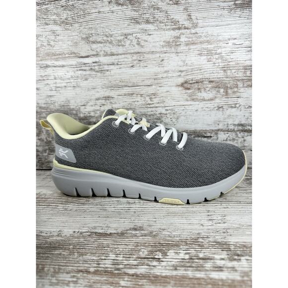 Women's Kuru Flex Via Gray/Yellow Walking Shoes Sz 9 Wide EUC! Athletic Gym - Picture 2 of 9